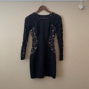 Black lace cocktail dress